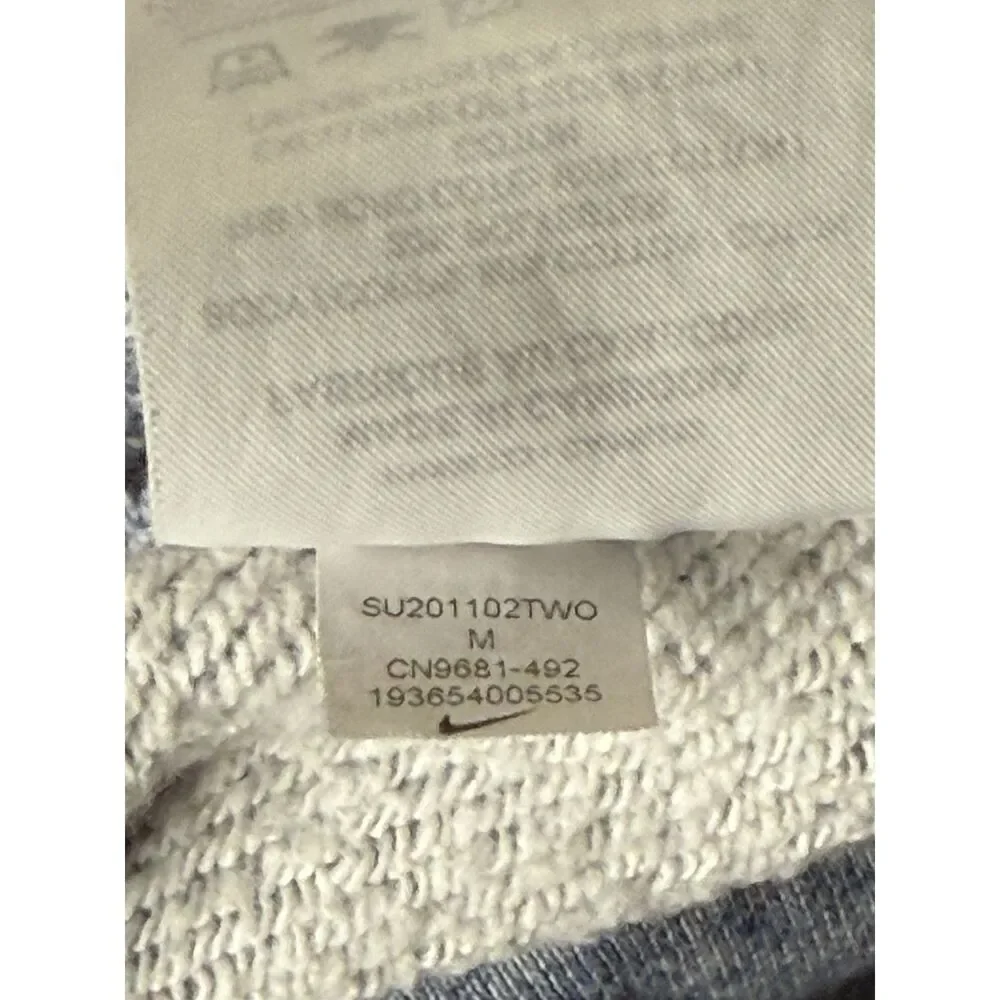 Nike Mens Crewneck Sweatshirt Heather‎ Blue Logo Casual Pullover Size Medium